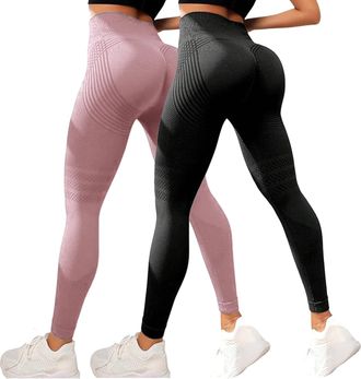 Generic 2 PCS Anti Cellulite Leggings for Women UK Cellumove 3D Compression Leggings Tummy Control High Waist Push Up Yoga Trousers Opaque Figure Sculpting Bo