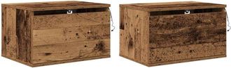 vidaXL Vidaxl - Wall-mounted Bedside Cabinet 2 pcs Old wood 50 x 36 x 30 cm