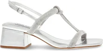 Steve Madden Sandalia de tac&oacute;n con strass - Shoes - Mujer - Gris - 38 1/2 EU