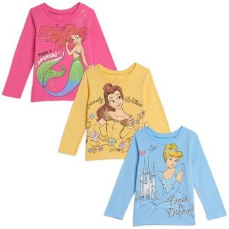 Disney Princess 2-Pack Long Sleeve T-Shirts in Multicolor at Nordstrom, Size 7-8