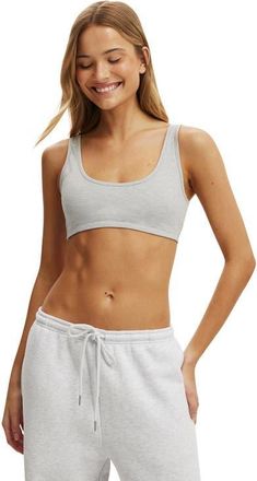 Cotton On Womens Active Ultra Soft Low Back Crop in Light Grey Marle at Nordstrom, Size Medium
