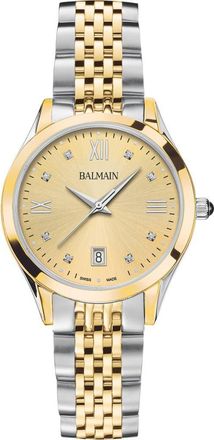 Balmain Classic R Diamond Bracelet Watch, 34mm in Stainless Steel And Yellow at Nordstrom