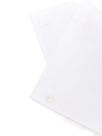 MRZ Cotton Button-Fastening Collar - White
