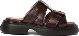 Ganni leather sandals - Brown