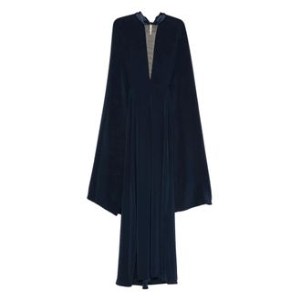 Stephane Rolland Paris V-hals Maxijurk - Dames - Jurken - Blauw - Maat: XS