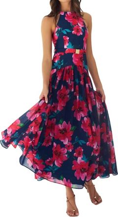 Hutch Abbey Sleeveless Dress In Navy Raspberry