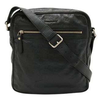 Gucci Vintage, unisex, Zwart, ONE Size, Leer, Pre-owned Leather Cross Body Bag