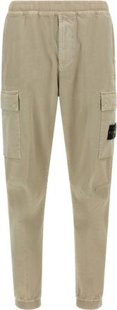 Stone Island Beige Tapered Logo Pants