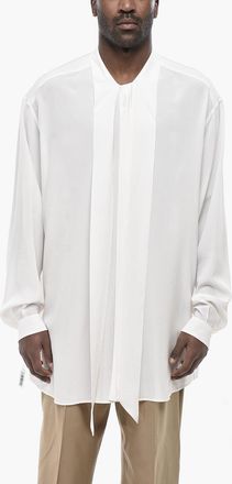 Dolce & Gabbana Camicia Tie Neck in Chiffon di Seta Dolce & Gabbana