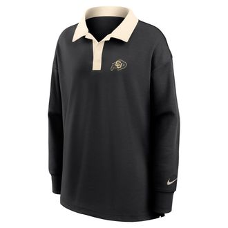 Nike Womens College (Colorado) Long-Sleeve Polo in Black | ZW050EE871COLO-BNA