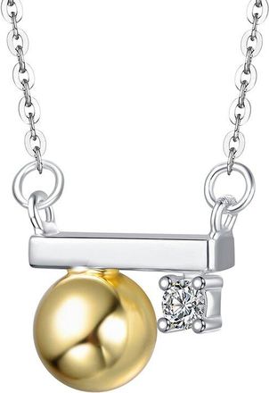 Genevive Silver Cz Chain Necklace