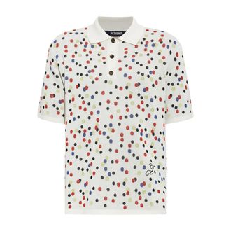 Jacquemus Tops, Heren, Beige, M, Confettis Patroon Polo