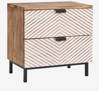 Sklum Pack De 2 Mesitas De Noche Rectangulares 50x35 Cm En Madera De Mango Alembe Sklum