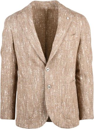 L.B.M. 1911 Boucl&eacute; Jas - Heren - Blazers - Beige - M - Wol - Jassen