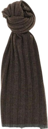 Brunello Cucinelli Sciarpa in Cashmere a Costine - - Accessories - Uomo - Marrone - ONE SIZE