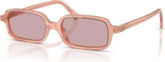 Miu Miu Regard Rectangle-frame Sunglasses - Pink - One Size