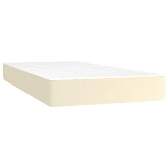 vidaXL Colch&oacute;n De Muelles Ensacados Cuero Sint&eacute;tico Crema 90x200x20 Cm Vidaxl