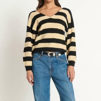Nation Ltd Carmine Pullover Sweater Top In Butterscotch Stripe