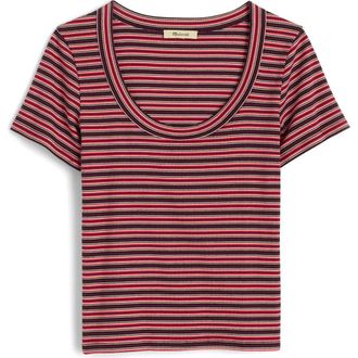 Madewell (Re)generative Cotton Rib Scoop Neck T-Shirt in Dark Fig at Nordstrom Rack, Size Xx-Small