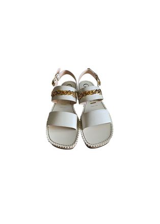 Gucci Cream leather chain embellished sandals Size 39
