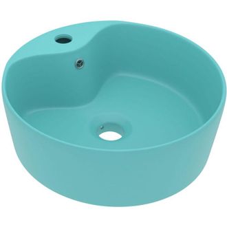 vidaXL Vidaxl - Lavabo Lujo Con Rebosadero Cer&aacute;mica Verde Claro Mate 36x13 Cm