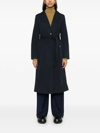 Add Add Womens Single Breasted Trench - Dark Blue Cotton - Size EU 46 (Womens)