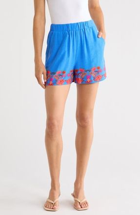 Sugarlips Jass High Waist Shorts in Blue-Red-Multi at Nordstrom, Size X-Small