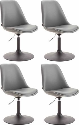 Clp Clp - Set De 4 Sillas Lounge Maverick En Polipiel Gris Negro