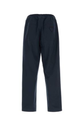 Prada Mens Navy Blue Cotton Pant Bleu Pantaloni
