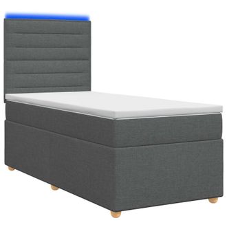vidaXL Letto Box Spring Con Materasso Grigio Scuro 100 X 200 Cm Vidaxl