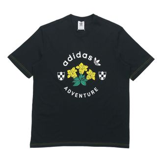 adidas originals ADV GRAPHIC TEE Printing Short Sleeve Black GD5608