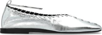 Jil Sander Leren schoenen - Dames - Ballerinas - Grijs - 38 1/2 EU - Leer - Schoenen