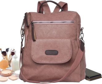 Generic Stylish Pu Leather Backpack For Women, Spacious Handbag With Multiple Storage Pockets And Soft Straps For Daily Carrying