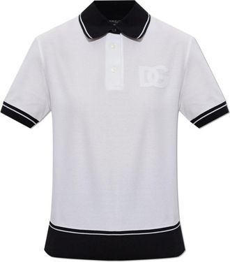 Dolce & Gabbana Logo Polo Shirt - Dames - Polos - Wit - 2XS - Katoen - Tops