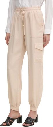Gaud&igrave; Broeken, Dames, Beige, XL, Broek met zakken en trekkoord