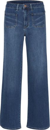 Kaffe Blauwe Wijde Pijp Jeans - Dames - Loose Fit Jeans - Blauw - L - Katoen - Jeans