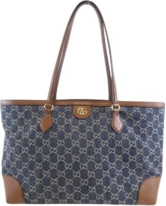 Gucci Pre-owned Tote Bags, female, Multicolor, Size: ONE SIZE Pre-owned Denim Tote Bag