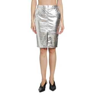 Saint Laurent Metallic Pencil Skirt