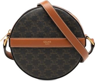 Celine Pre-owned Celine Triomphe Coated Canvas Round Purse on Strap Crossbody Ladies V23K6MVYXW5F76UN