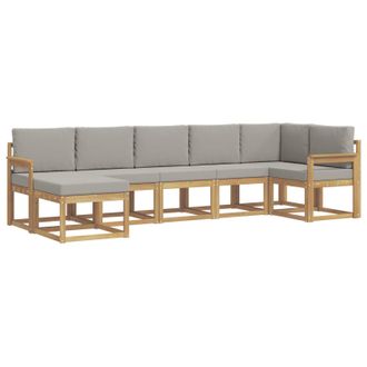 vidaXL Conjunto De Sof&aacute;s De Exterior 7 Pcs Blanco Y Gris Claro Vidaxl
