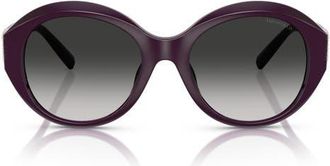 Tiffany & Co. 53mm Gradient Round Sunglasses in Burgundy/Grey at Nordstrom