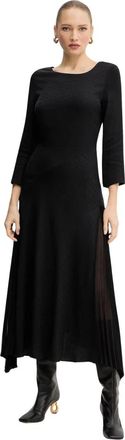 Karl Lagerfeld Gekreelde Maxijurk - Dames - Casual kleedjes - Zwart - M - Leer - Kleedjes