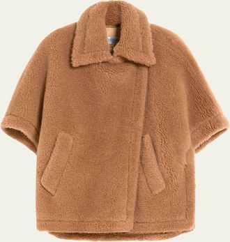 Max Mara Tebe Camel Wool Teddy Cape