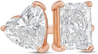 Diana M. Jewels 18kt rose gold 5ct Lab Grown Radiant & Heart Diamond Two-Stone Ring