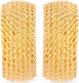 Susan Caplan Vintage 1980s Monet clip-on hoop earrings - women - 22kt Gold Plated - One Size