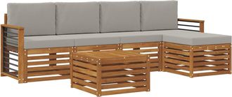 vidaXL Conjunto De Sof&aacute;s De Exterior 6 Uds. Gris Natural Y Claro Vidaxl