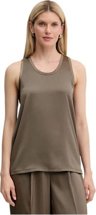 Michael Kors Tops, Dames, Groen, S, Satijn, Satijnen Racerback Tanktop