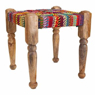 Wanderlust Deco Taburete De Cuerda Trenzada 38x38x38