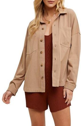 Wishlist Cotton Overshirt in Mocha at Nordstrom Rack, Size Medium