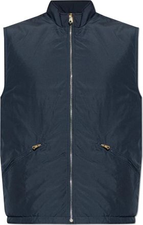 Paul Smith Gewatteerd Vest met Opstaande Kraag - Heren - Bodywarmers - Blauw - XL - Leer - Jassen